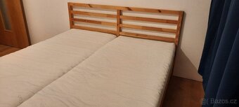 Postel IKEA Tarva 160 x 200 cm s roštem a dvěma matracemi - 2