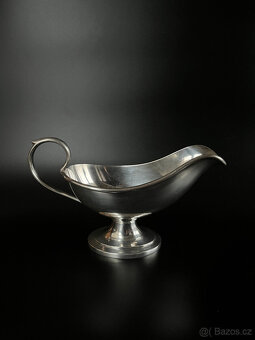 Starožitný alpakový omáčník s monogramem, WMF - 2