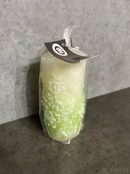 Dekorační svíčka růže zelená - 2