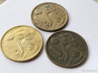 3x 1 koruna 1957 - 1959 Československo - 2