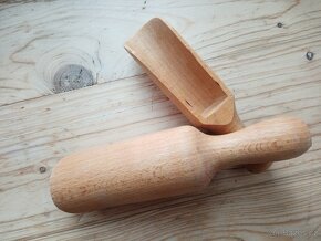 2x Dřevěná lopatka na čaj - 2