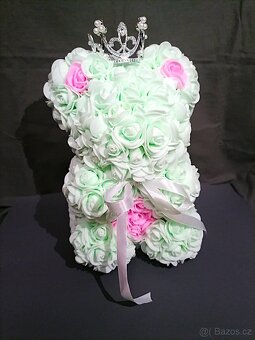 Medvídek z pěnových růží - Mentolový - 2