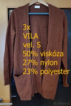 Pytel plný dámských kardiganů a sak, vel. 36-38 - 2