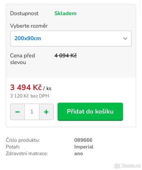 Nová matrace 90x200 - 2