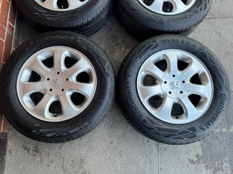 Alu 15" 4x108, Orig. Peugeot, letní 85%, TOP + šrouby - 2