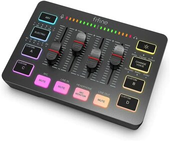 Prodám FIFINE AmpliGame SC3 – USB mixážní pult s XLR, efekty - 2
