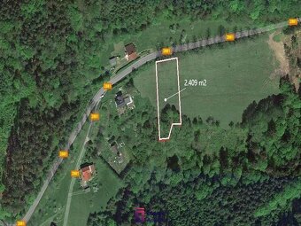 Prodej pozemky - trvalý travní porost, 2 409 m2 - Jesenný - 2