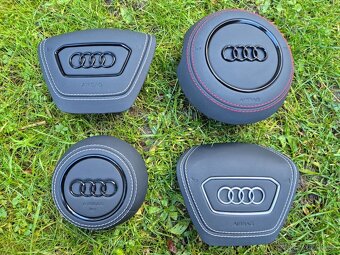 Kryt airbagu puzdro AUDI potiahnutý kožou a čiernym logom - 2
