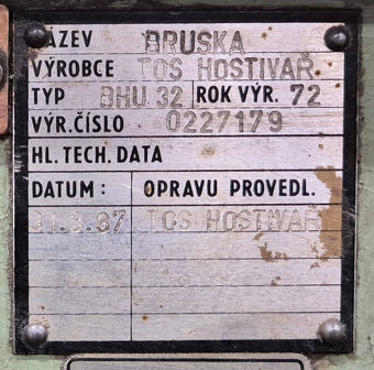 Bruska / Hrotová / BHU 32 - 2000 mm - 2