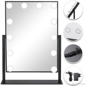 Nové stolní kosmetické zrcadlo s 12 LED - 2