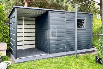 Zahradní domek 3x2,5m + přístřešek 1,5m - Okno - dveře - 2