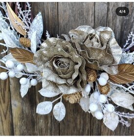 Zimní vánoční věnec, průměr 40cm, s materiálem 54cm - 2