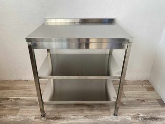 Přístěnný nerezový stůl 2 police, různé míry - 2