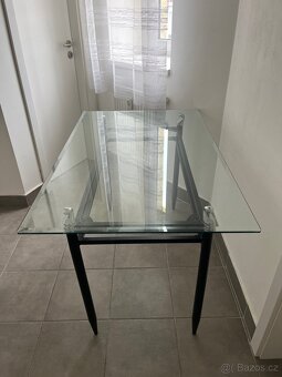 Sklenění jídelní stůl - lehký kovový rám - 2