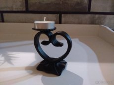 Kovaný svícen srdíčko - 2