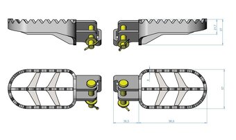 Široké enduro stupačky Honda XL650-700V - 2