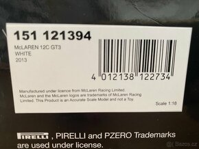 Model Mclaren 12C GT3 Minichamps 1:18 limit - 2