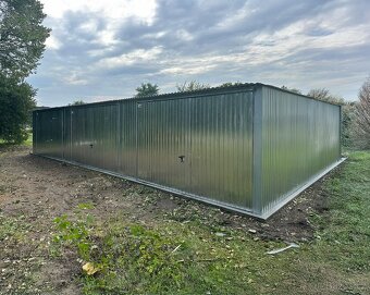 Plechová garáž 12x5m. - 2