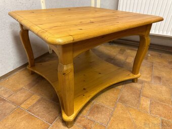 Konferenční stůl hranatý, 2patra, masiv borovice - 2