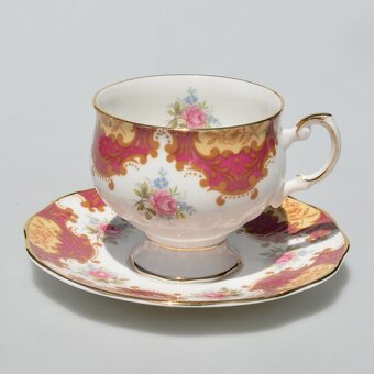 Starožitný porcelánový dvojset - šálek a talířek - 2