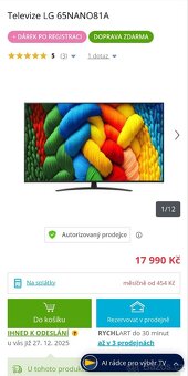 Nová Nerozbalená Tv LG NanoCell 165cm - 2