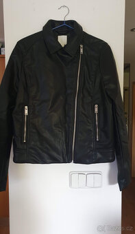 H&M Dámská černá koženková bunda vel. 40 nová - 2