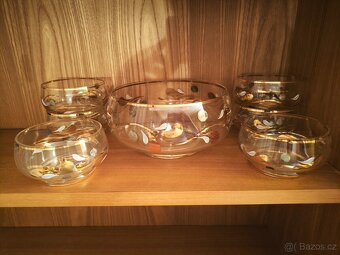 Sada skleněných zlacených mís - 2