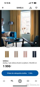Závěsy 1 pár SANELA IKEA béžovo žluté - 2