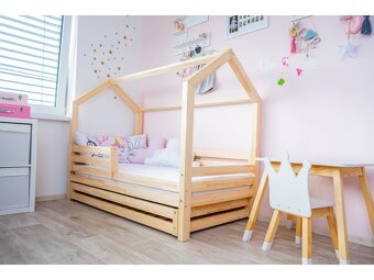 Domečková postel s šuplíkem premium + knihovna domeček - 2