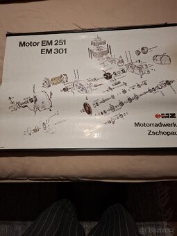 Schema konstrukce motoru MZ 125/150, MZ 251/301 - 2