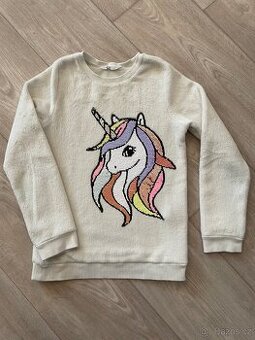 Dívčí mikina zn. H&M vel. 134/140 - 2