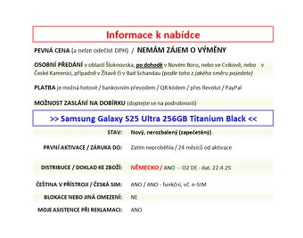 Samsung Galaxy S25 Ultra 256GB černý NOVÝ NEROZBALENÝ - 2
