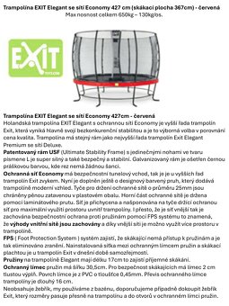 Trampolína EXIT Elegant se sítí Economy 427cm - červená - 2
