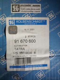 Píst na vůz Tatra T148 - nový -sada 4ks - 2