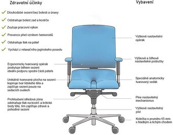Ergonomická židle Asana Steel černá – ve velmi dobrém stavu - 2