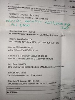 PC Intel i5, 16gb ram, geforce GTX 1060 6gb - 2