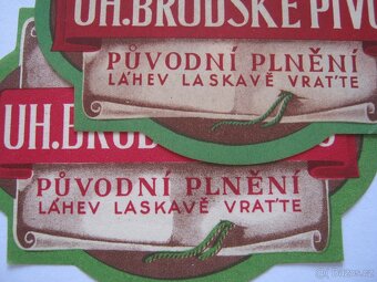 5x staré pivní etikety pivovar Uherský Brod - 2