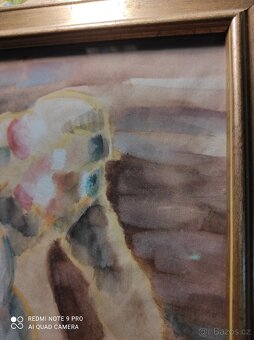 Obraz akvarel cyklista - 2