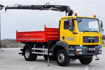 4X4 TŘÍSTRANNÝ SKLÁPĚČ + HYDRAULICKÁ RUKA MAN TGA 18.280 EU4 - 2