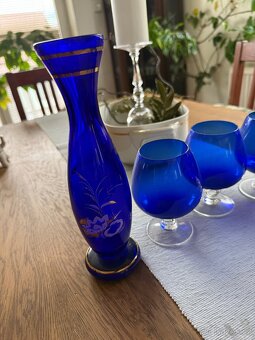Staré modré sklo , vazy 25 , 26 cm - 2