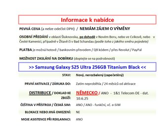 Samsung Galaxy S25 Ultra 256GB černý NOVÝ NEROZBALENÝ - 2