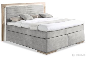 Postel boxspring LED osvětlení MARCEL 2 dub masiv 180x200 - 2