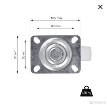 Nábytkové kolečko ⌀ 100 mm s deskou 10ks - 2