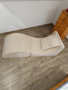 Relaxační křeslo rozkládací béžové - 2