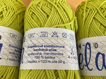 4x 50g háčkovací/ pletací příze Nela (200g)- jarní zelená - 2