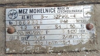 Elektromotor 1.2 kW 1400 ot.min označení EX - 2