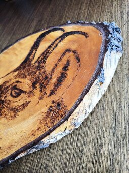 obraz myslivecký vypalovaný 38x23x2,5 cm - 2