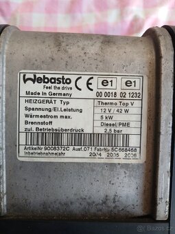 Webasto thermo top V diesel - 2