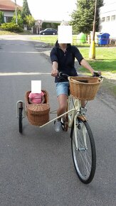 Retro dámské kolo s proutěnou sajdkárou + retro tříkolka - 2