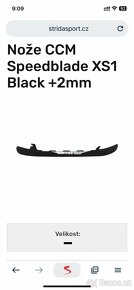 nože do bruslí Ccm Speedblade XS1 black+ 2 mm - 2